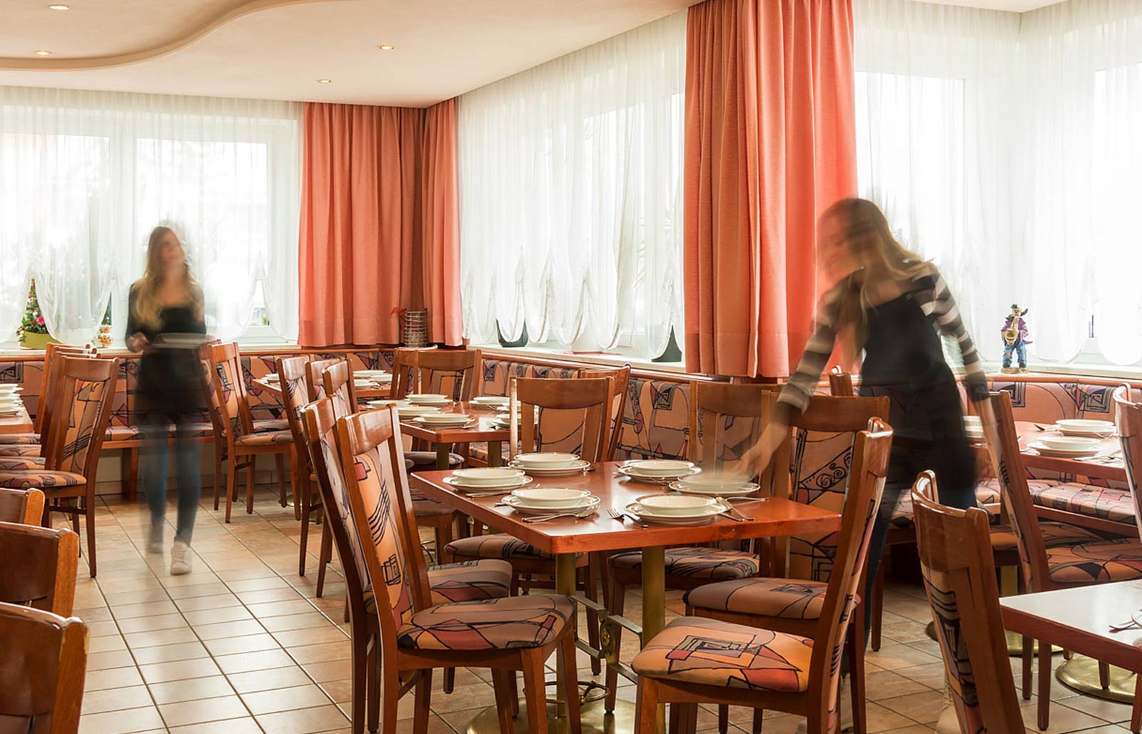 La sala da pranzo dell'hotel Rinsbacherhof